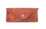 Leather Eyeglass Case Glasses Case Sunglass Case Genuine Leather Eyeglasses Case with Snap Closure