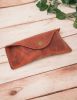 Leather Eyeglass Case Glasses Case Sunglass Case Genuine Leather Eyeglasses Case with Snap Closure