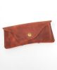 Leather Eyeglass Case Glasses Case Sunglass Case Genuine Leather Eyeglasses Case with Snap Closure