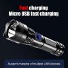 USB Chargeable Strong Light Handheld Flashlight; Plastic Material; Suitable For Camping Backpacking Hiking