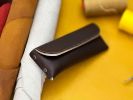 Leather Glasses Case Eyeglass Case Sunglass Case Genuine Leather Slim Glasses Case for Men and Women Dark Brown