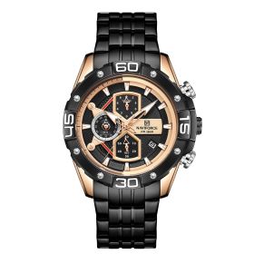 Fashion Hollow Personalized Waterproof Watch (Color: Rose black)