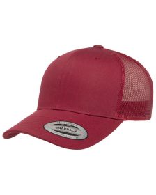 Adult Retro Trucker Cap - CHARCOAL/ BLACK - OS (Color: CRANBERRY)