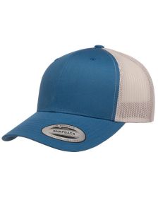 Adult Retro Trucker Cap - CHARCOAL/ BLACK - OS (Color: STEEL BLUE/ SLVR)