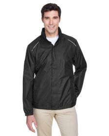 CORE365 88185 Men's Climate Seam-Sealed Lightweight Variegated Ripstop Jacket (Color: Black)