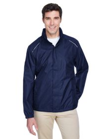 CORE365 88185 Men's Climate Seam-Sealed Lightweight Variegated Ripstop Jacket (Color: CLASSIC NAVY)